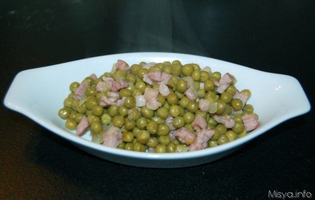 Piselli con pancetta
