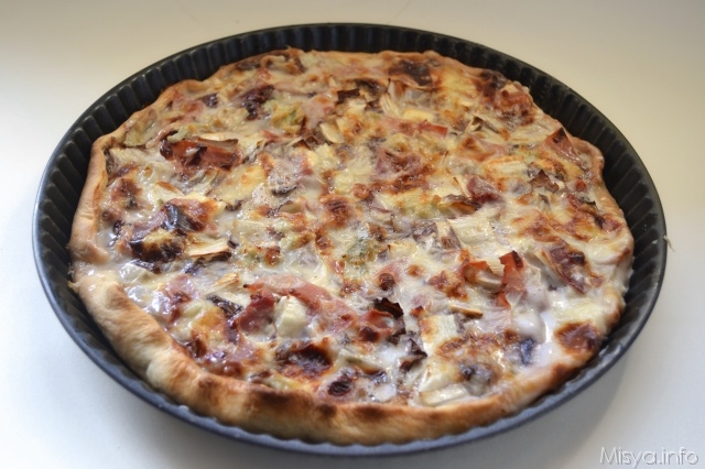 torta salata radicchio gorgonzola e speck