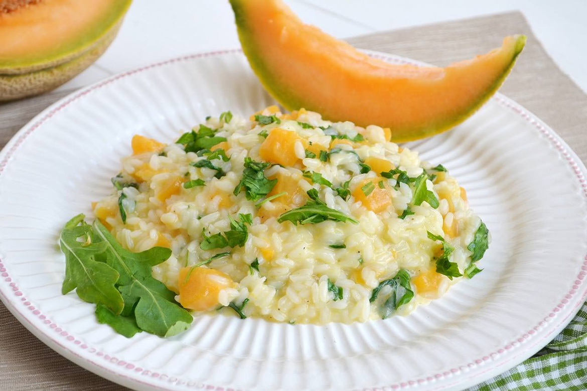 » Risotto al melone e rucola Ricetta Risotto al melone e rucola di Misya